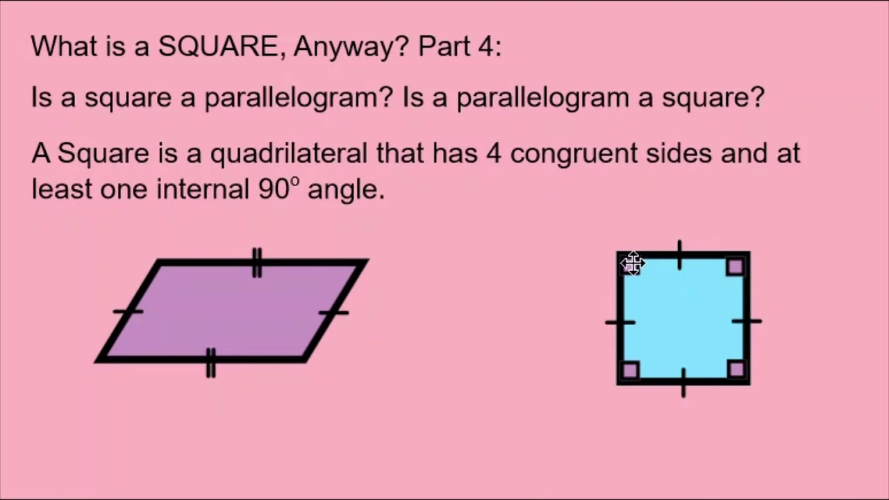 What Is A SQUARE Anyway Part 4 Is A Square A Parallelogram Is A Parallelogram A Square YouTube
