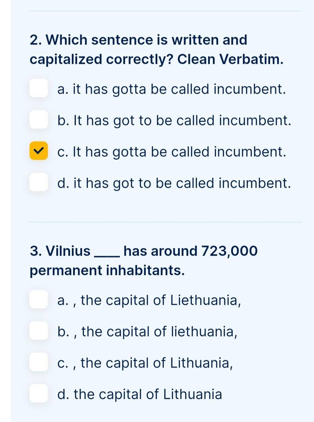 Which Sentence Is Written And Capitalized Correctly Clean Verbatim 