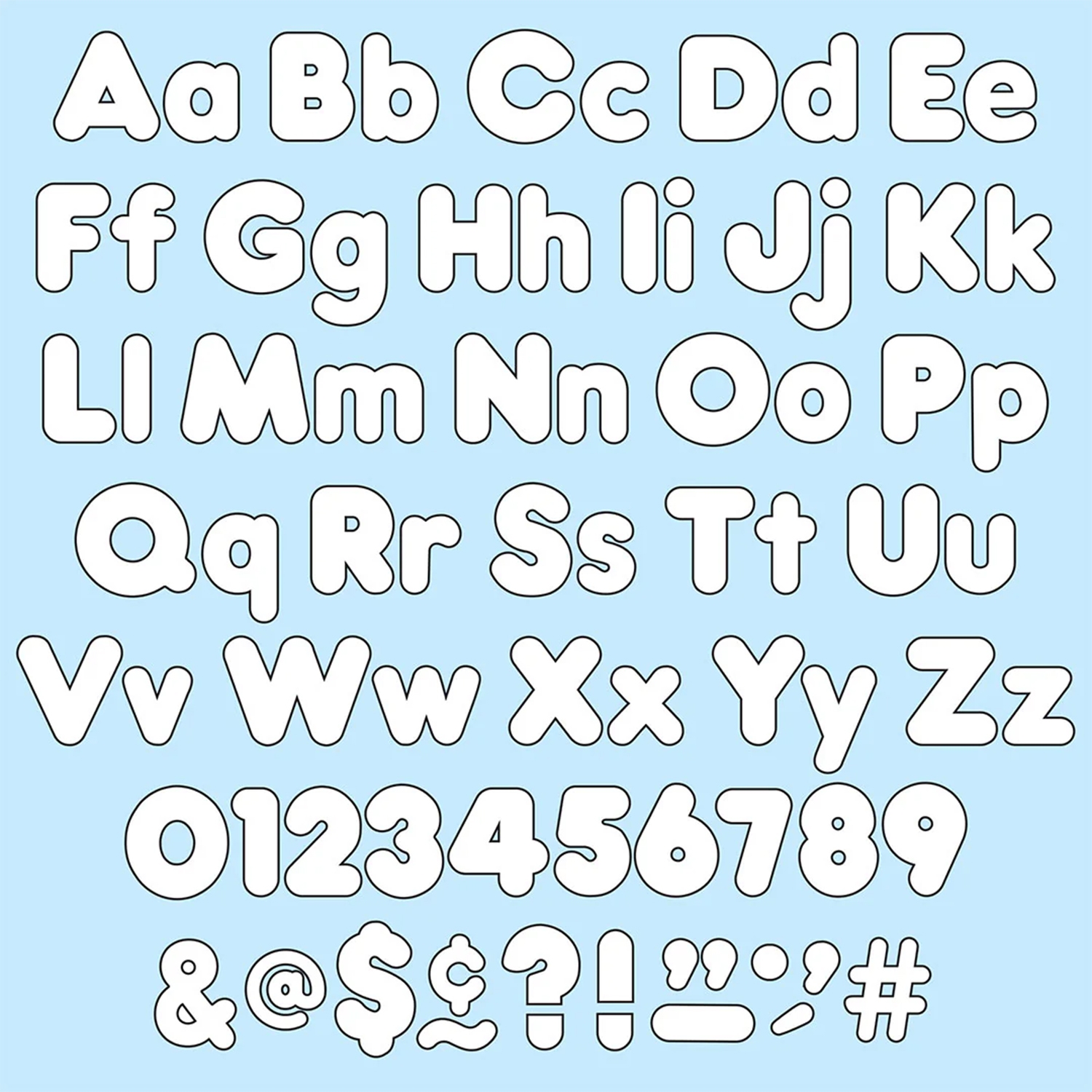 White 4 Inch Casual Uppercase Lowercase Combo Pack Ready Letters The Teachers Lounge 