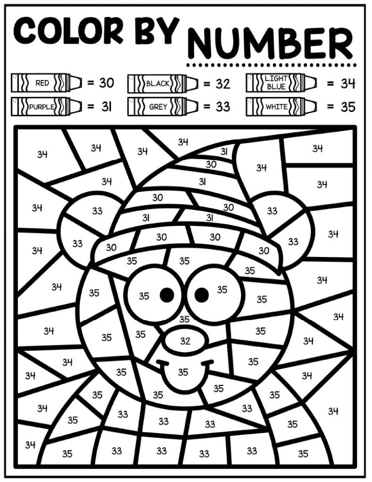 Winter Color By Number Pages FREE Kids Activity Zone