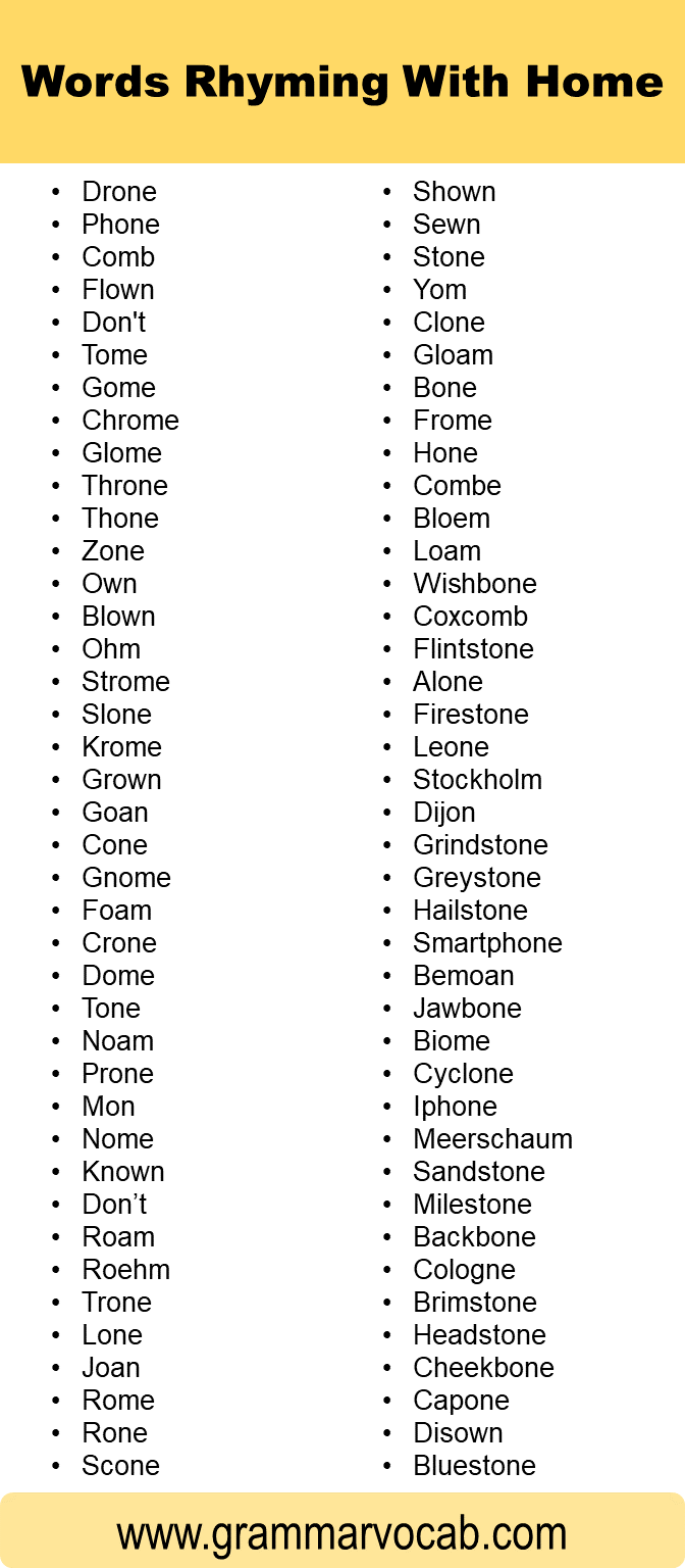 words rhyming with home