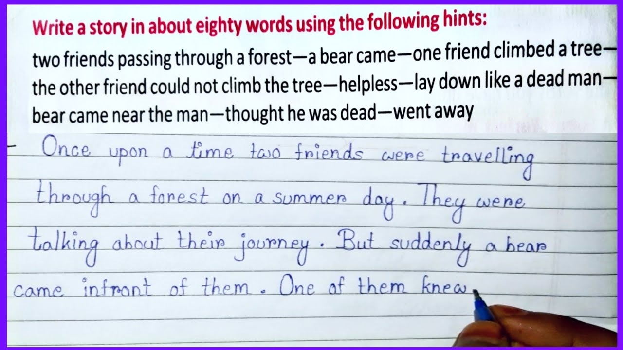 Write A Story In About Eighty Words Using The Following Hinds Class 8 English activity 10 A WBBSE YouTube