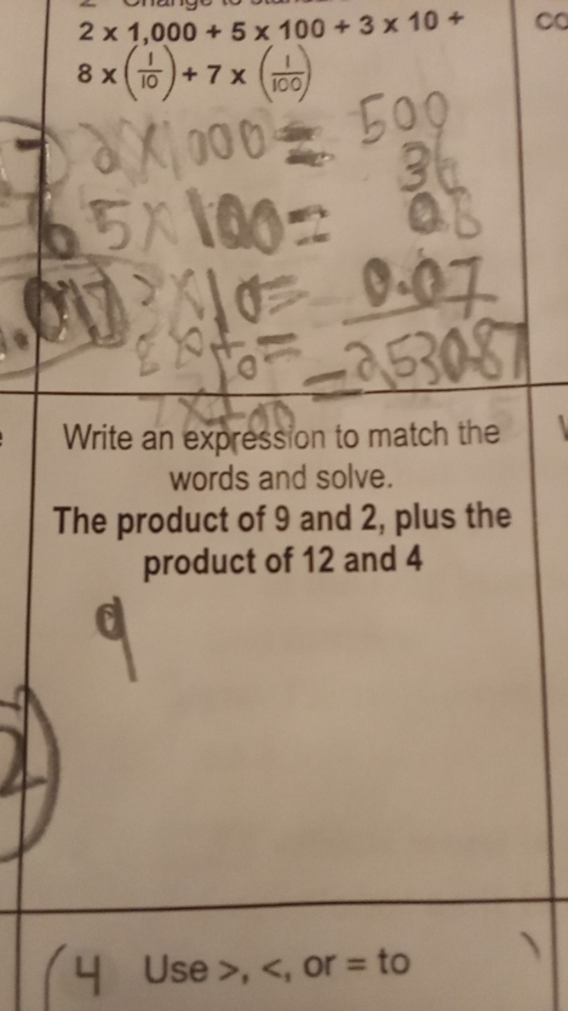 Write An Expression To Match The Words And Solve The Product Of 9 And 2 