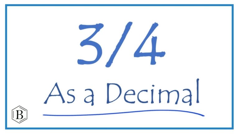 Write The 3 4 As A Decimal YouTube