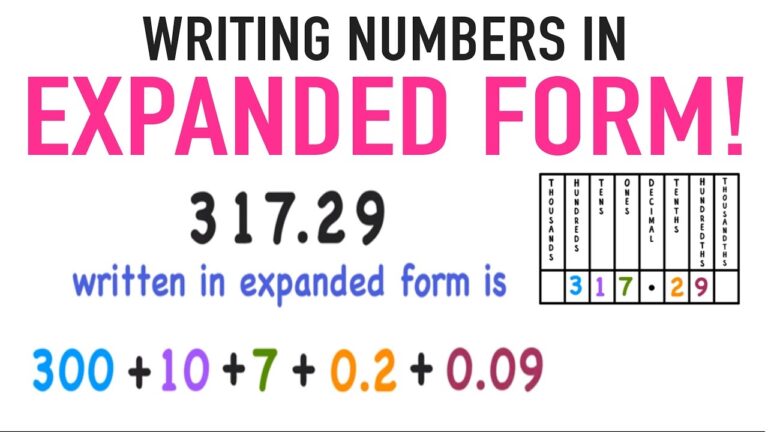 Writing Numbers In Expanded Form With Decimals Included YouTube