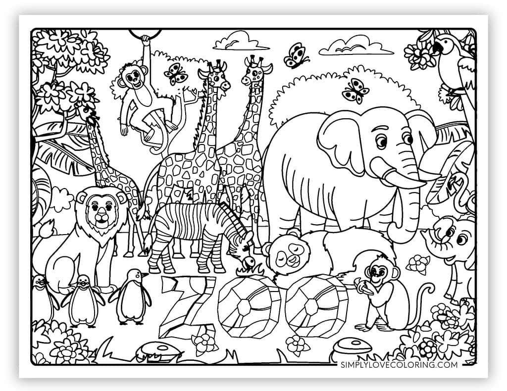 zoo animals coloring pages
