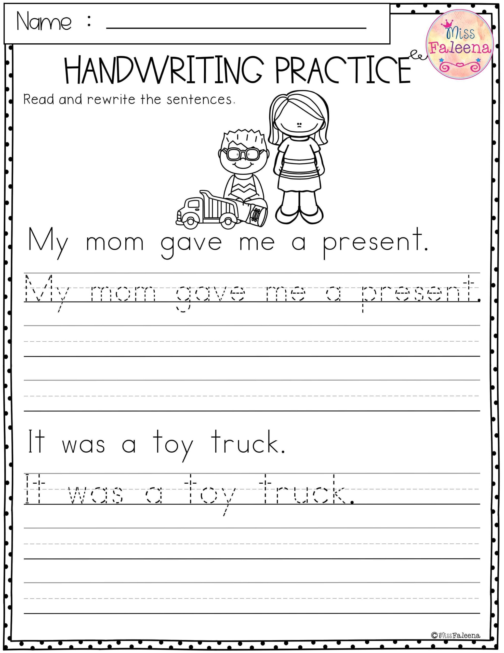 10 Best Handwriting Printable Kindergarten Worksheets Printablee Worksheets Library