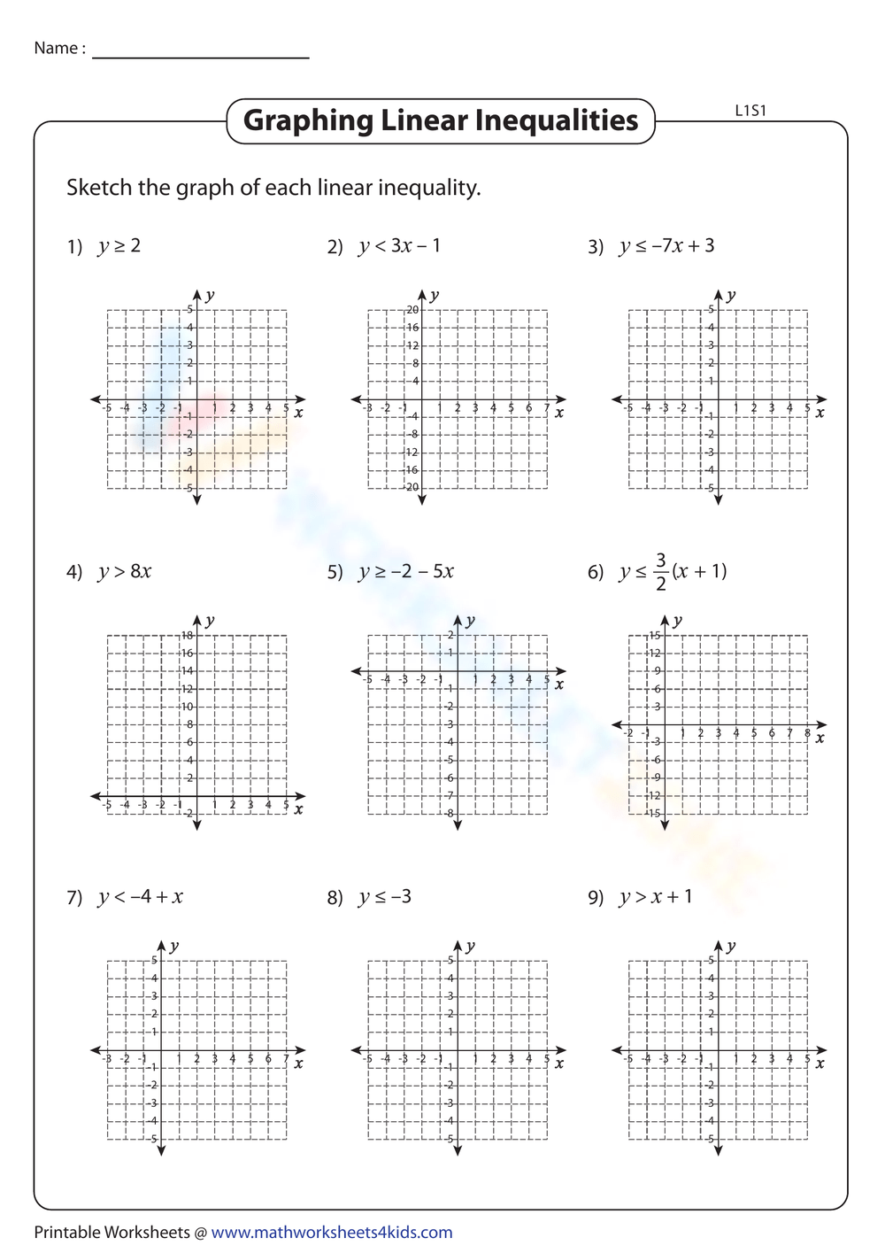 graphing inequalities worksheet graphing inequalities worksheet