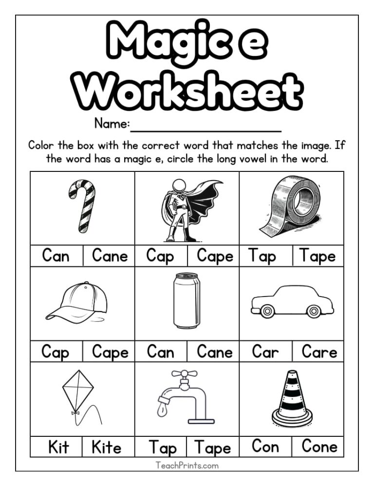 13 Magic E Worksheets Free PDF Printables Teach Prints