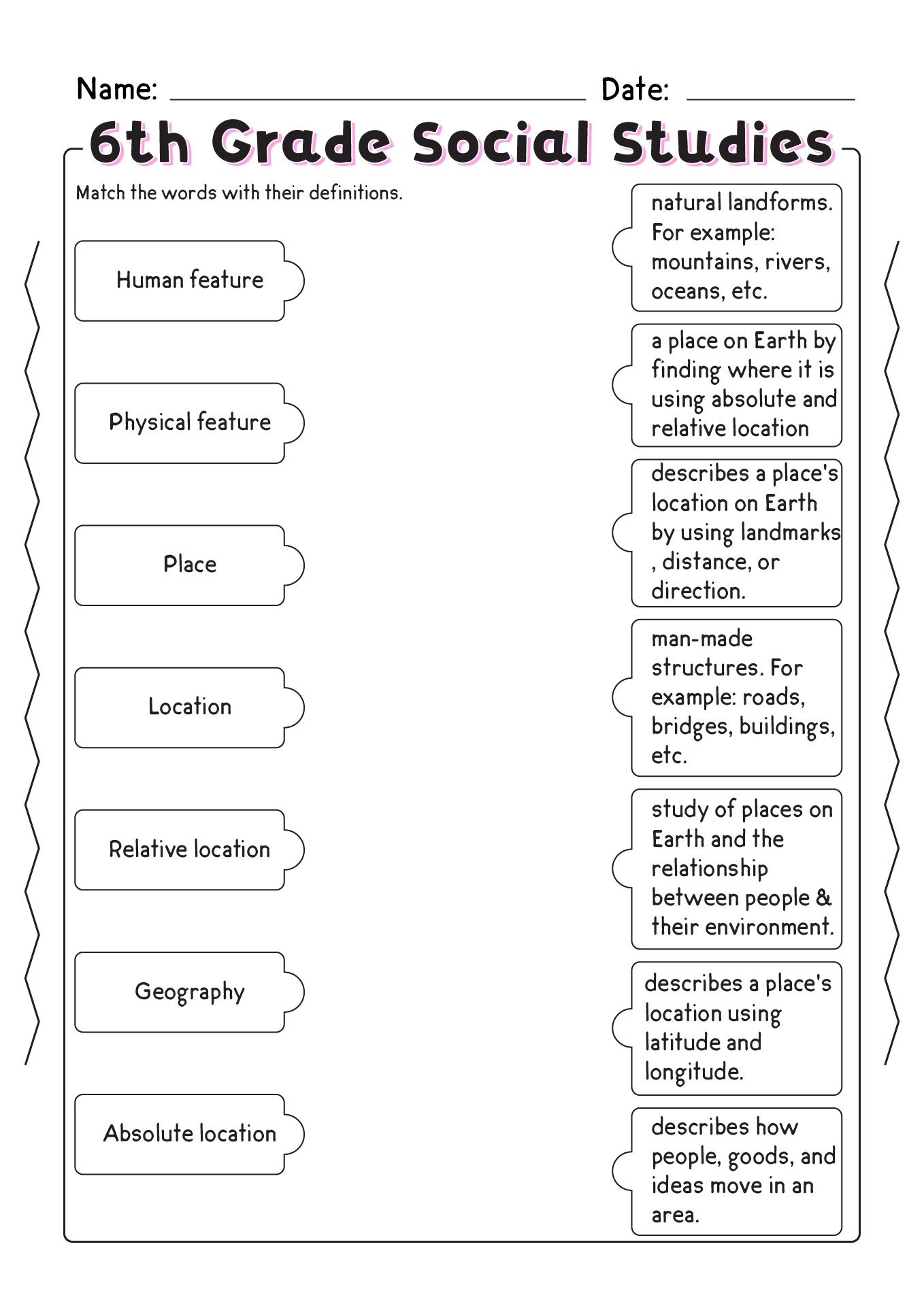16 5th Grade Social Studies Printable Worksheets