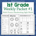 1st Grade Weekly Worksheet Packet 1 Mamas Learning Corner