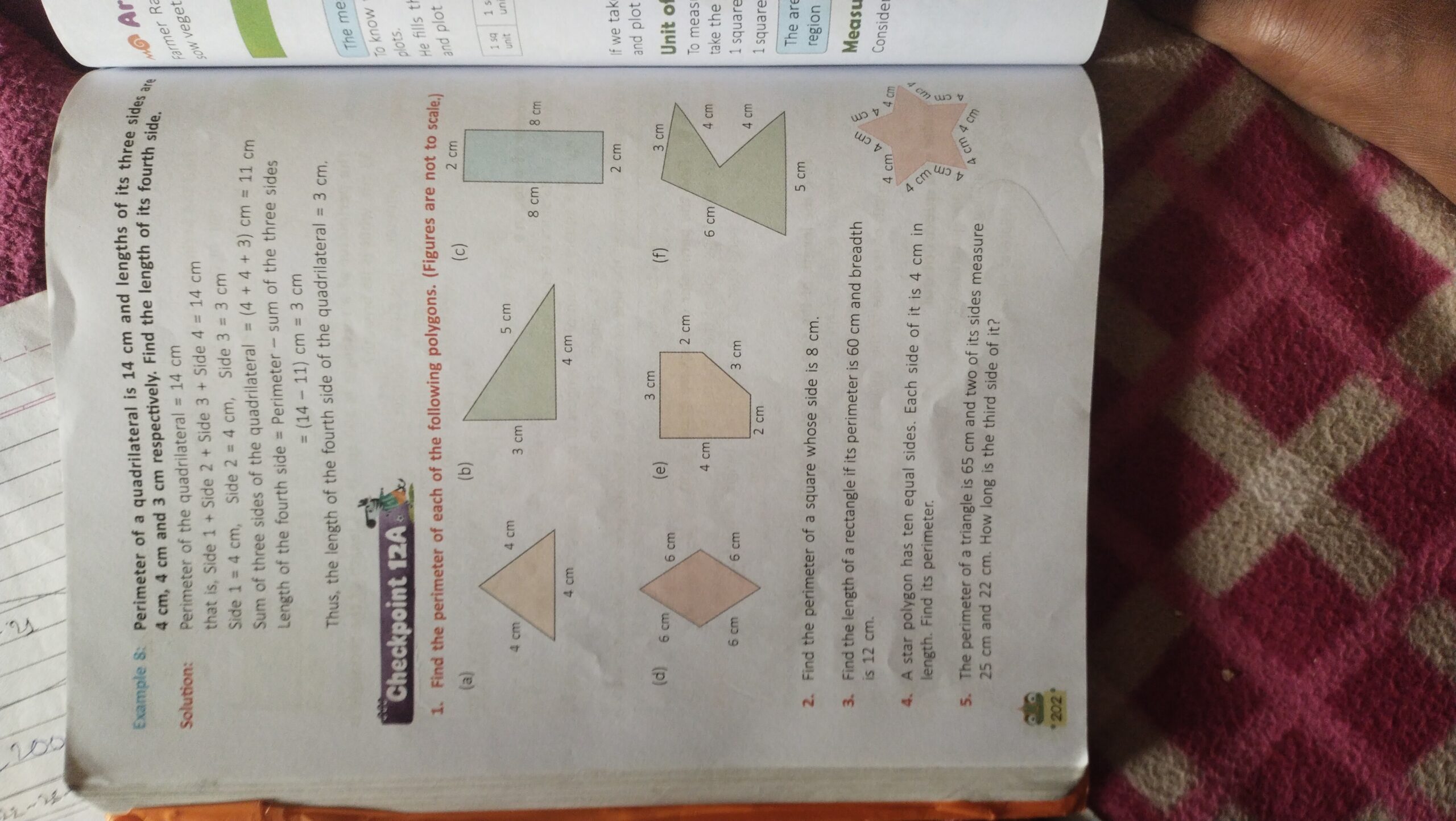 200 21 4 Cm 4 Cm And 3 Cm Respectively Find The Length Of Its Fourth Si 
