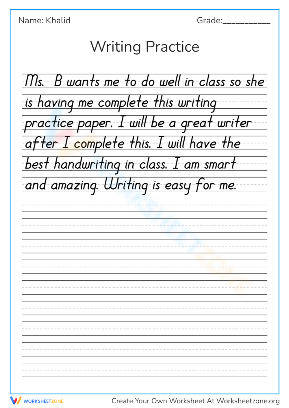 250 Free Printable Neat Handwriting Practice Sheets For All Ages Worksheets Library