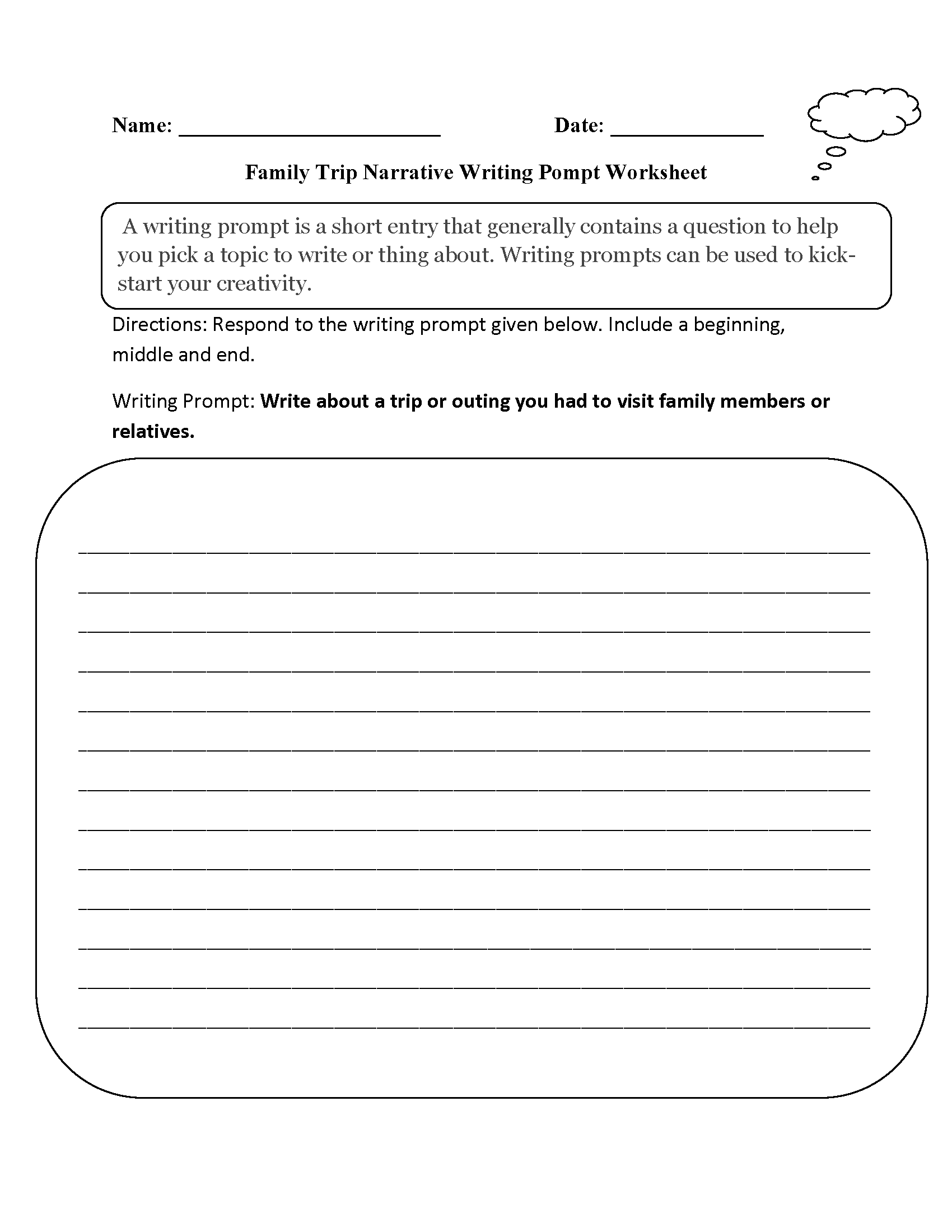 3rd Grade Writing Prompt Worksheets Worksheets Library