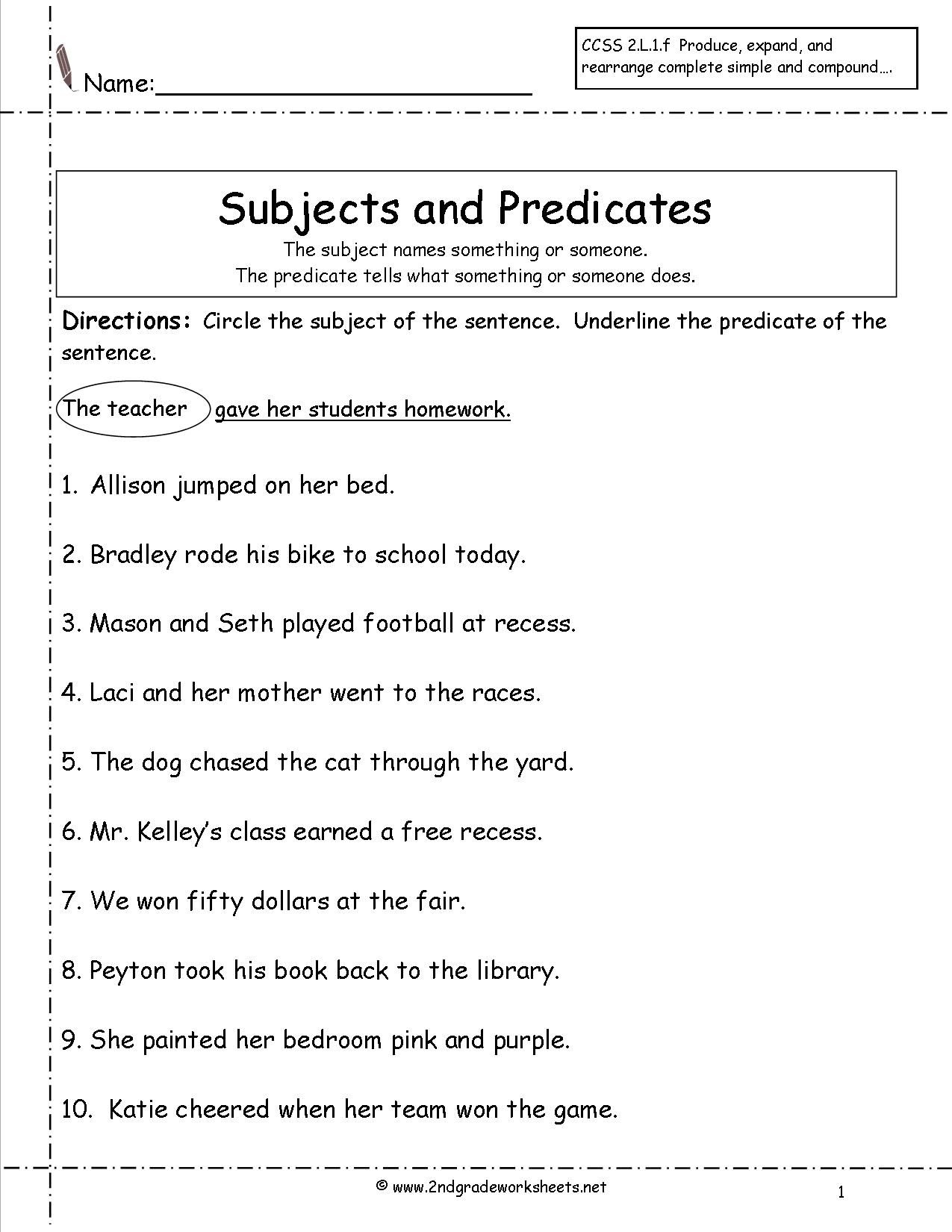 43 Best Subject And Predicate Ideas Subject And Predicate Predicates Subjects