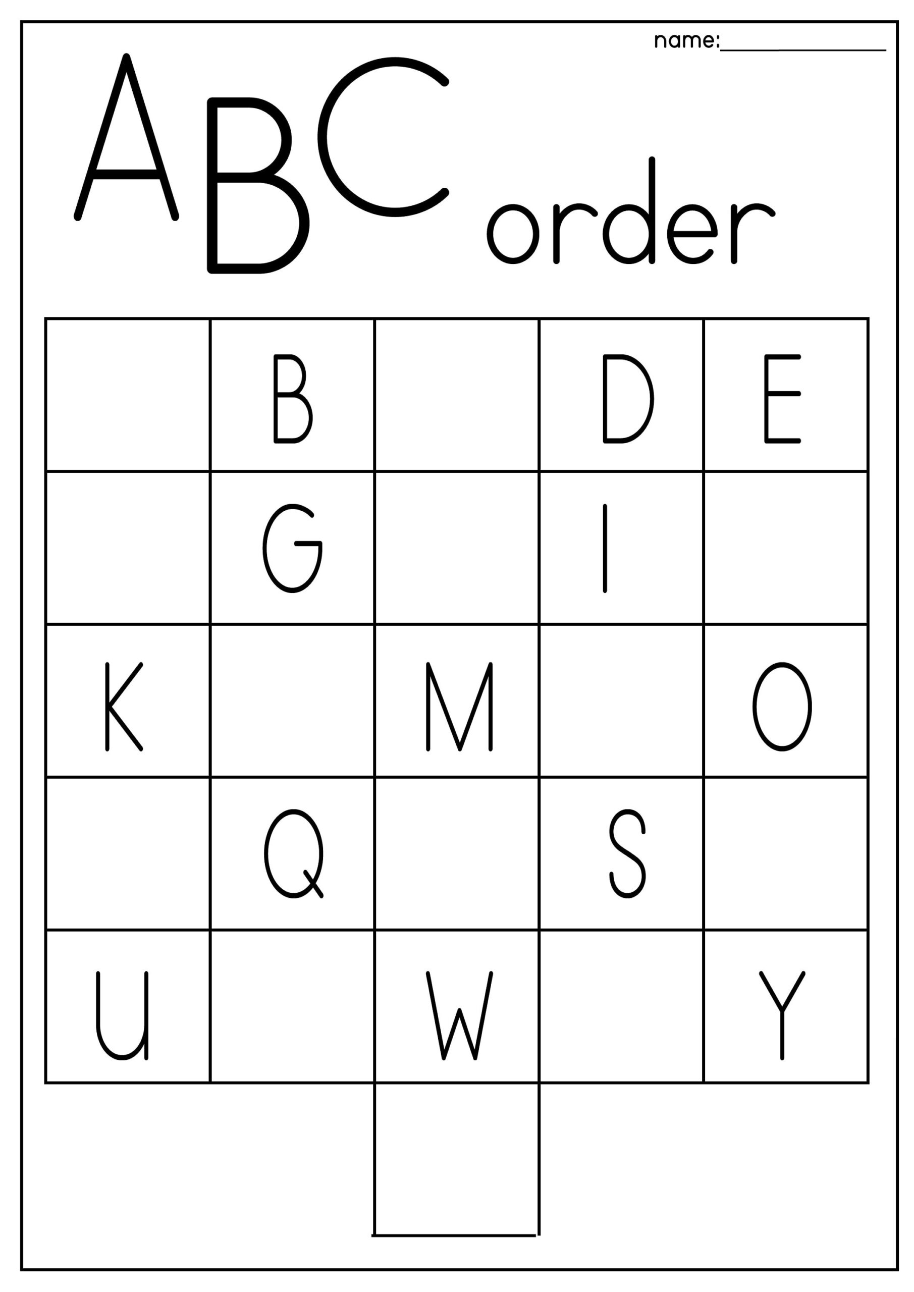 6 Printable ABC Order Work Mats worksheets Preschool kindergarten Phonics And Literacy Etsy