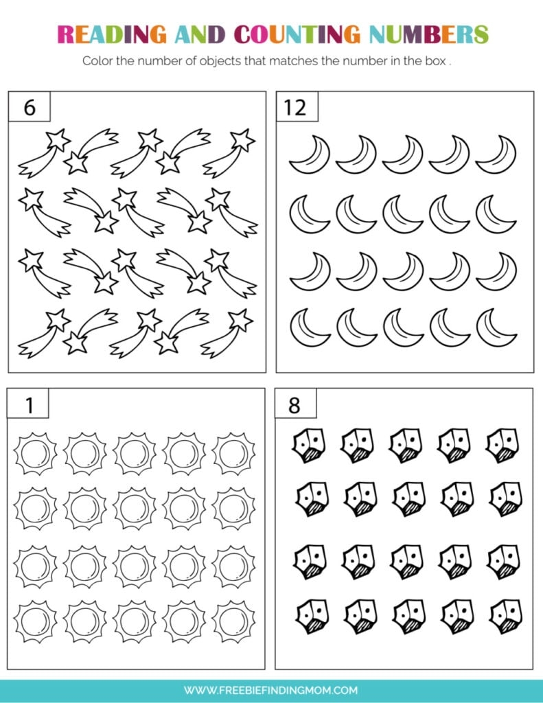 preschool number worksheets