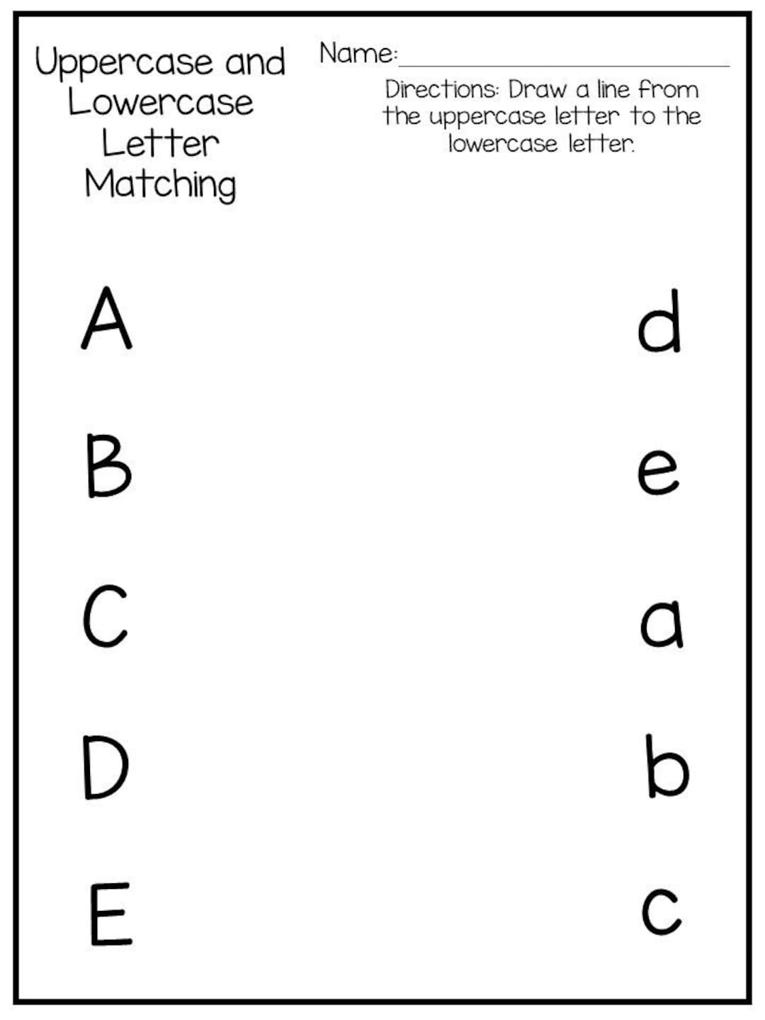 9 Printable Preschool Alphabet Worksheets Letter Recognition Worksheets And Activities Handwriting Etsy Israel