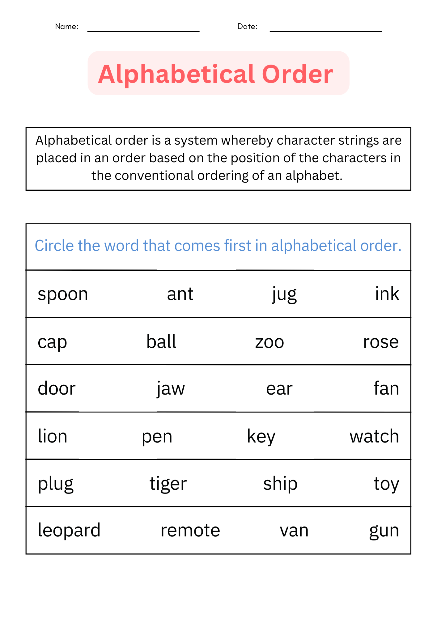 abc order worksheets abc order worksheets