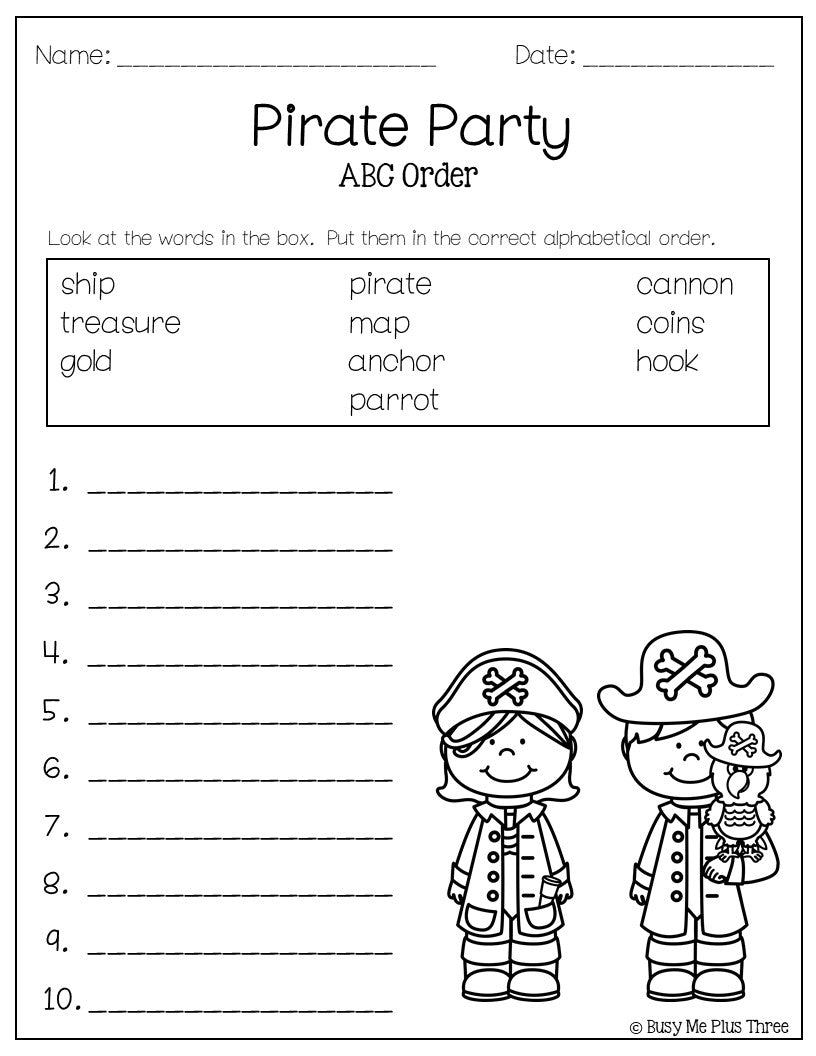 ABC Order Worksheets Alphabetical Order Pages For 1st 2nd 3rd Worksheets Library