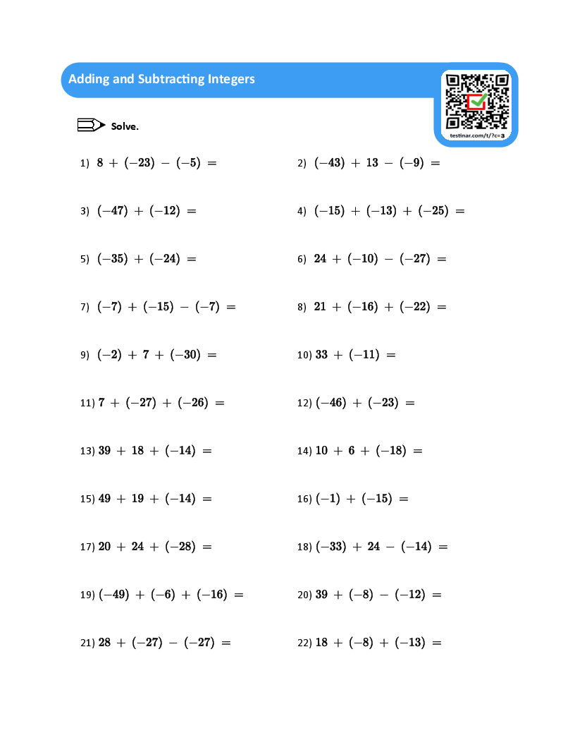 adding and subtracting integers worksheet pdf adding and subtracting integers worksheet pdf