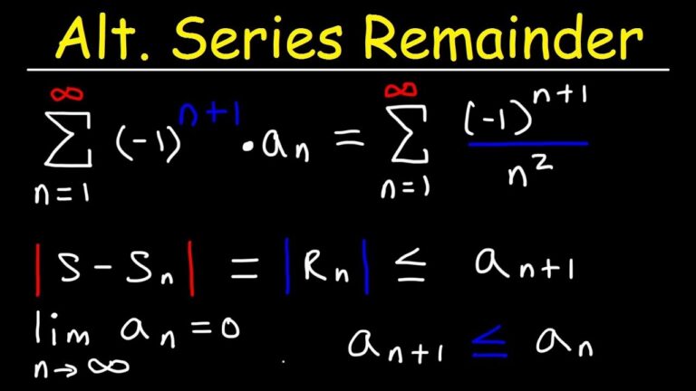 Alternate Series Estimation Theorem YouTube