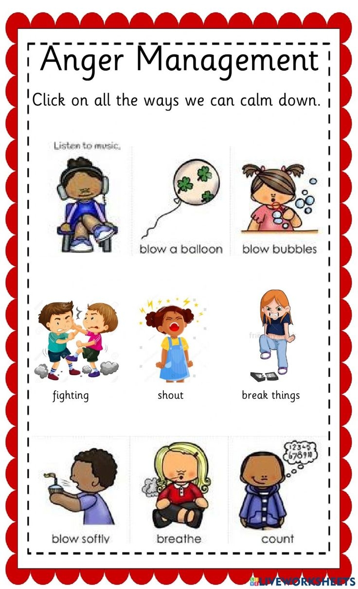 Anger Management Interactive Worksheet