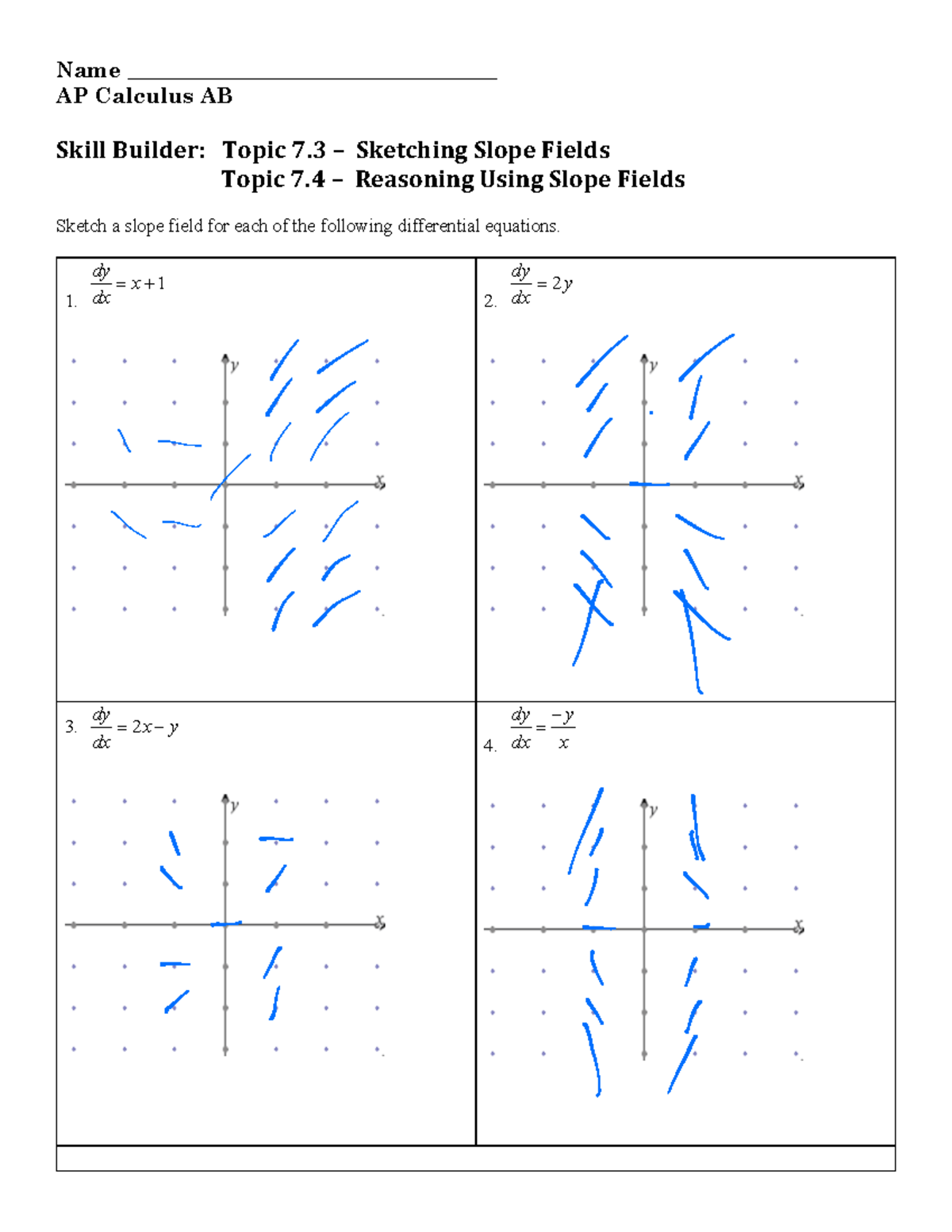 ap calc slope fields worksheet pdf ap calc slope fields worksheet pdf