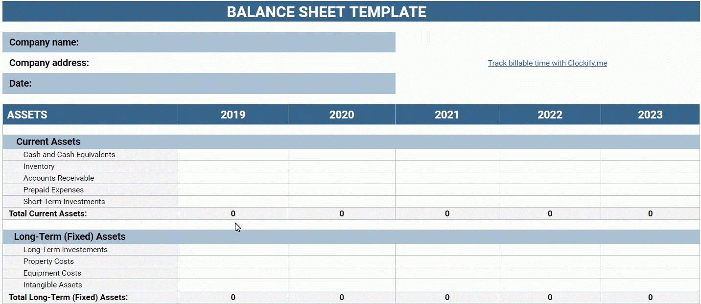 Balance Sheet Template Clockify 