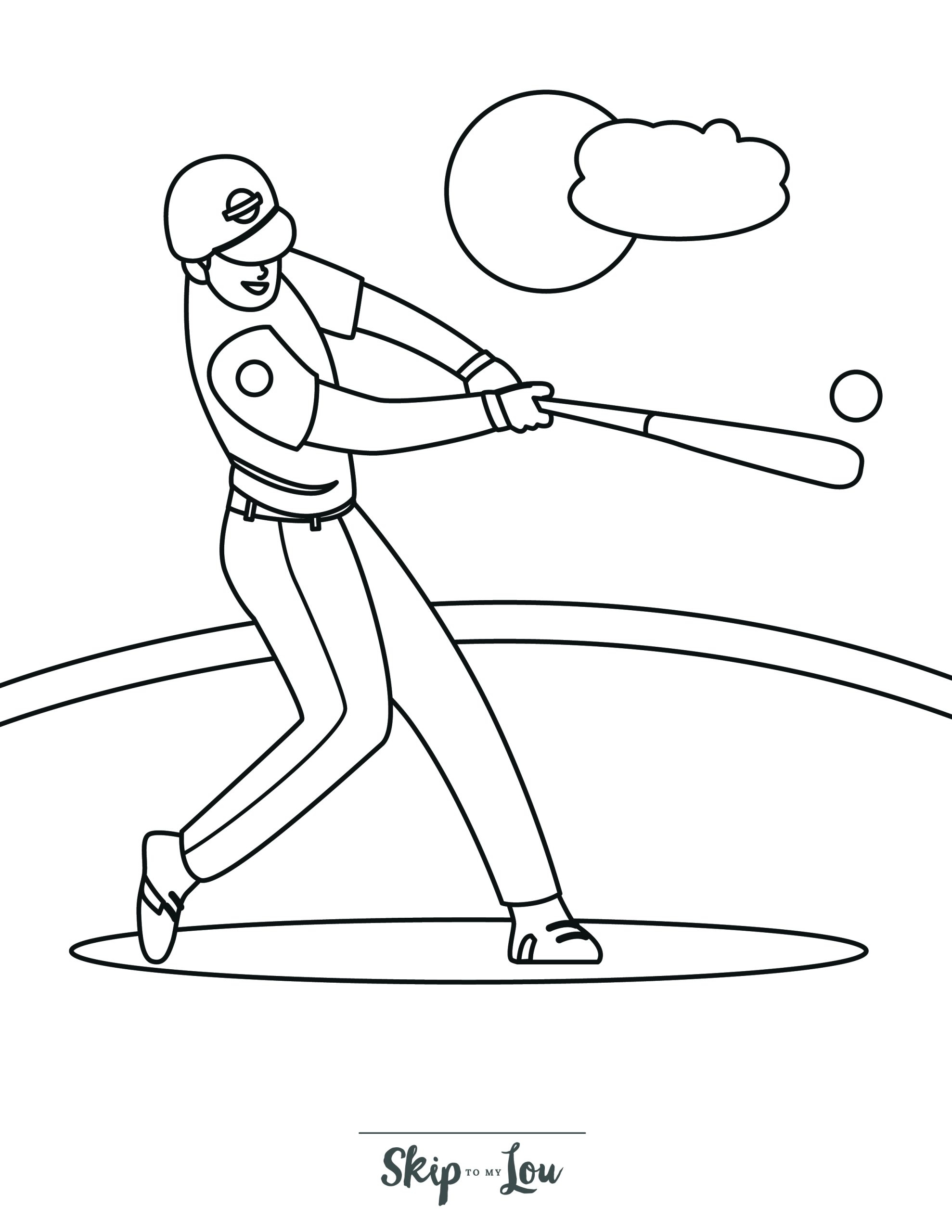 baseball coloring worksheets
