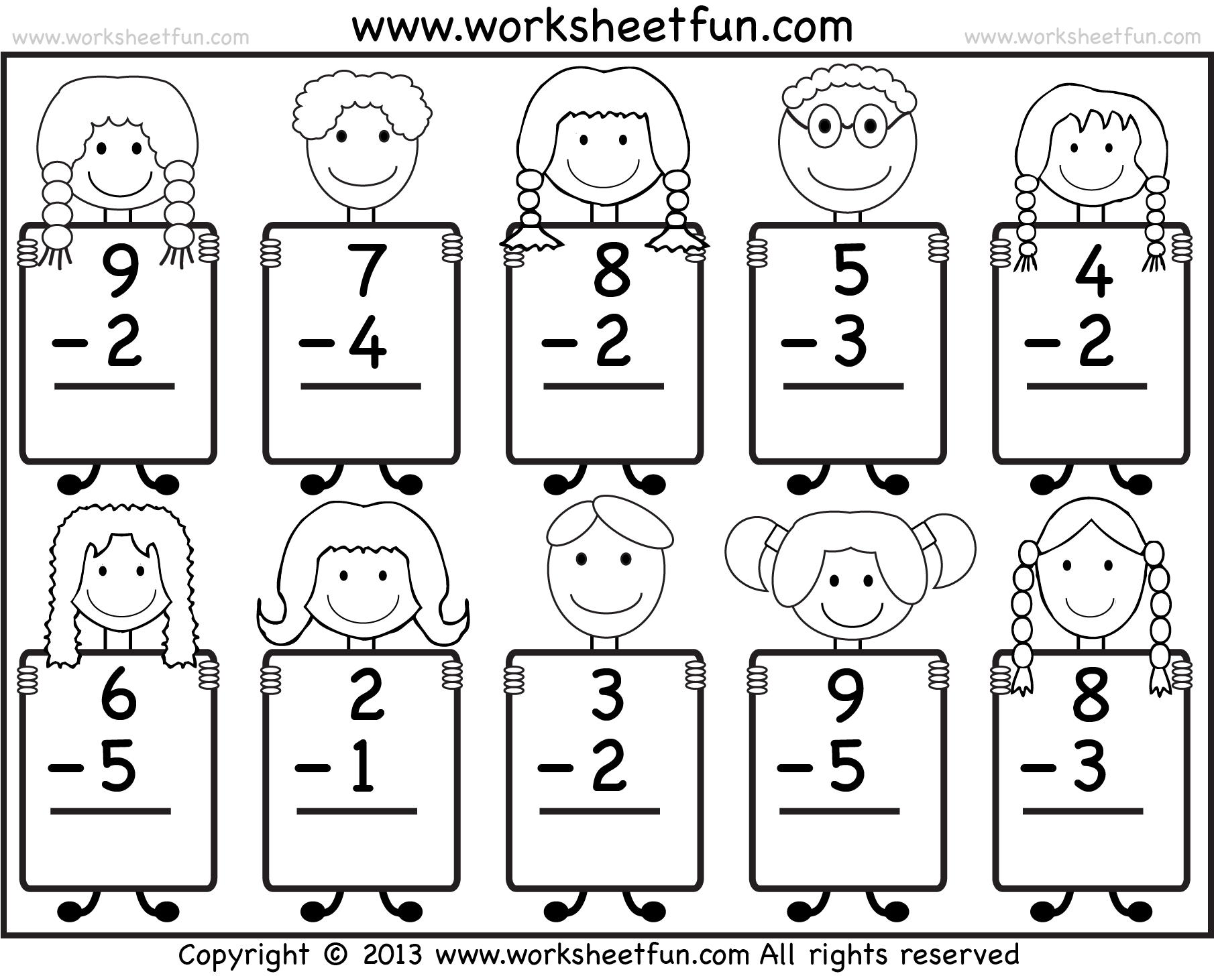 Beginner Subtraction 10 Kindergarten Subtraction Worksheets Worksheets Library
