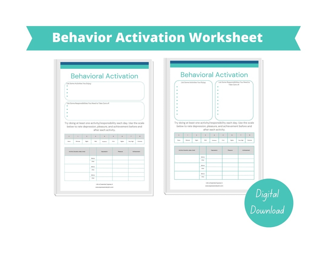 behavioral activation worksheet behavioral activation worksheet