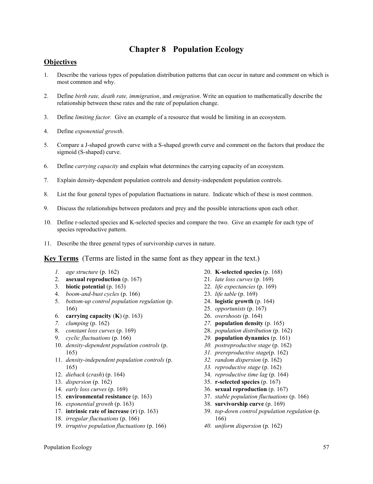 Chapter 8 Population Ecology