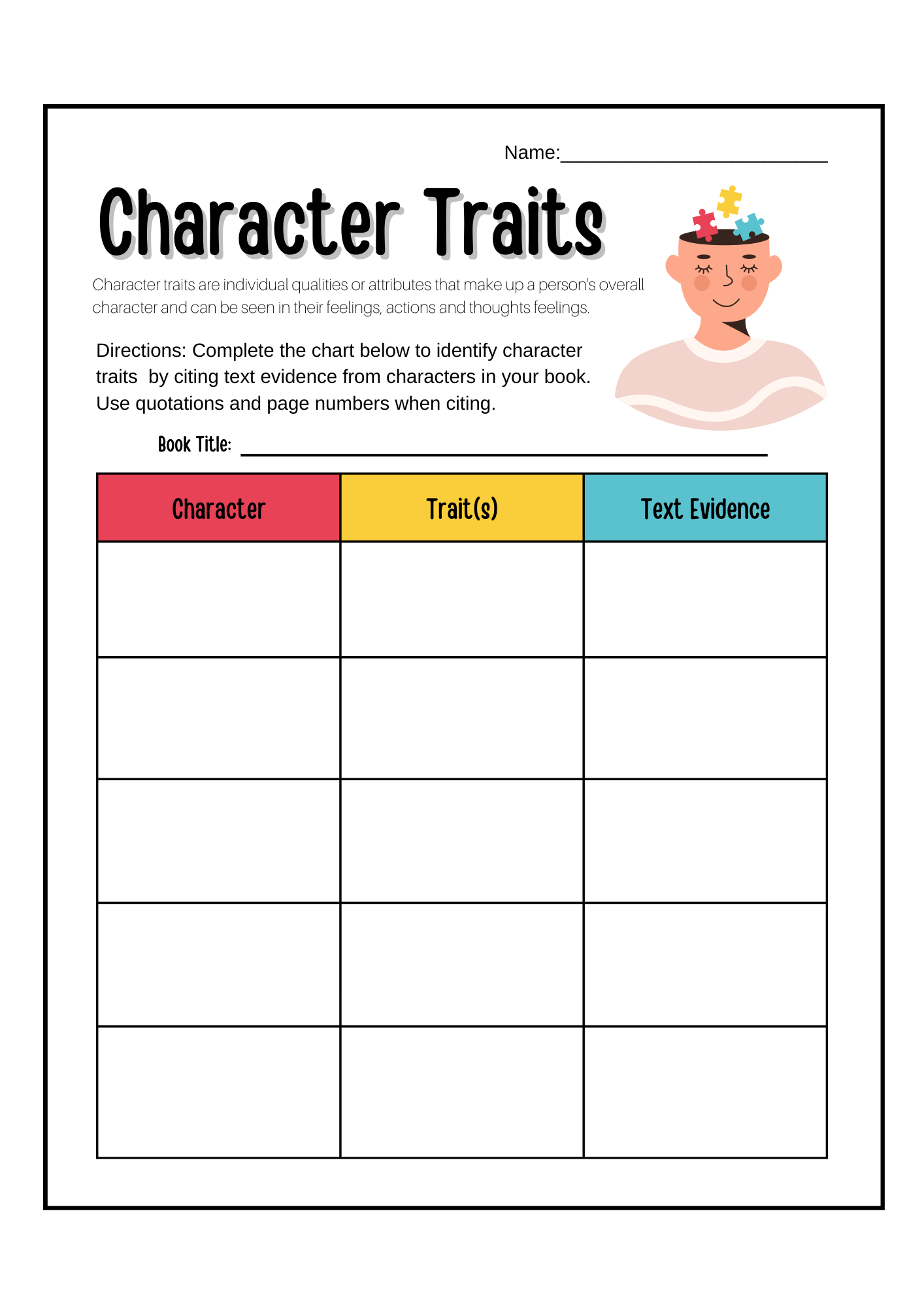 Character Building Worksheets For Child Development Sllearning