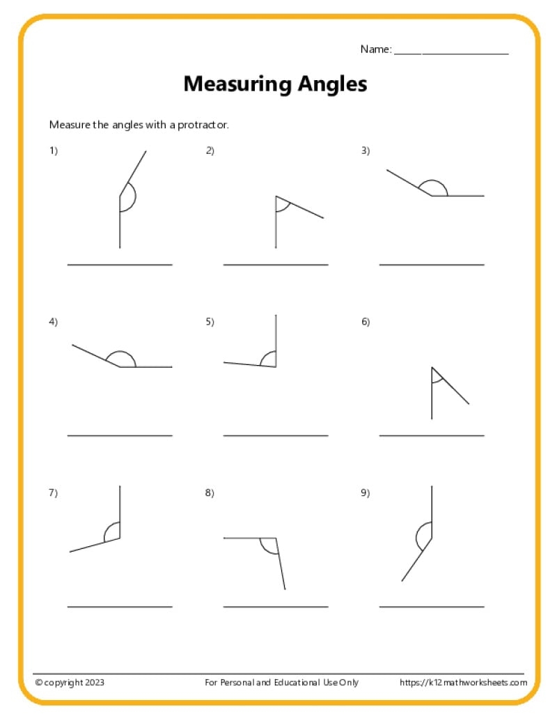 Classify And Measure Angles K12 Math Worksheets
