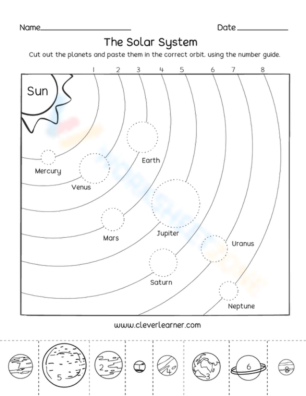 Color The Solar System Chart Worksheet Worksheets Library