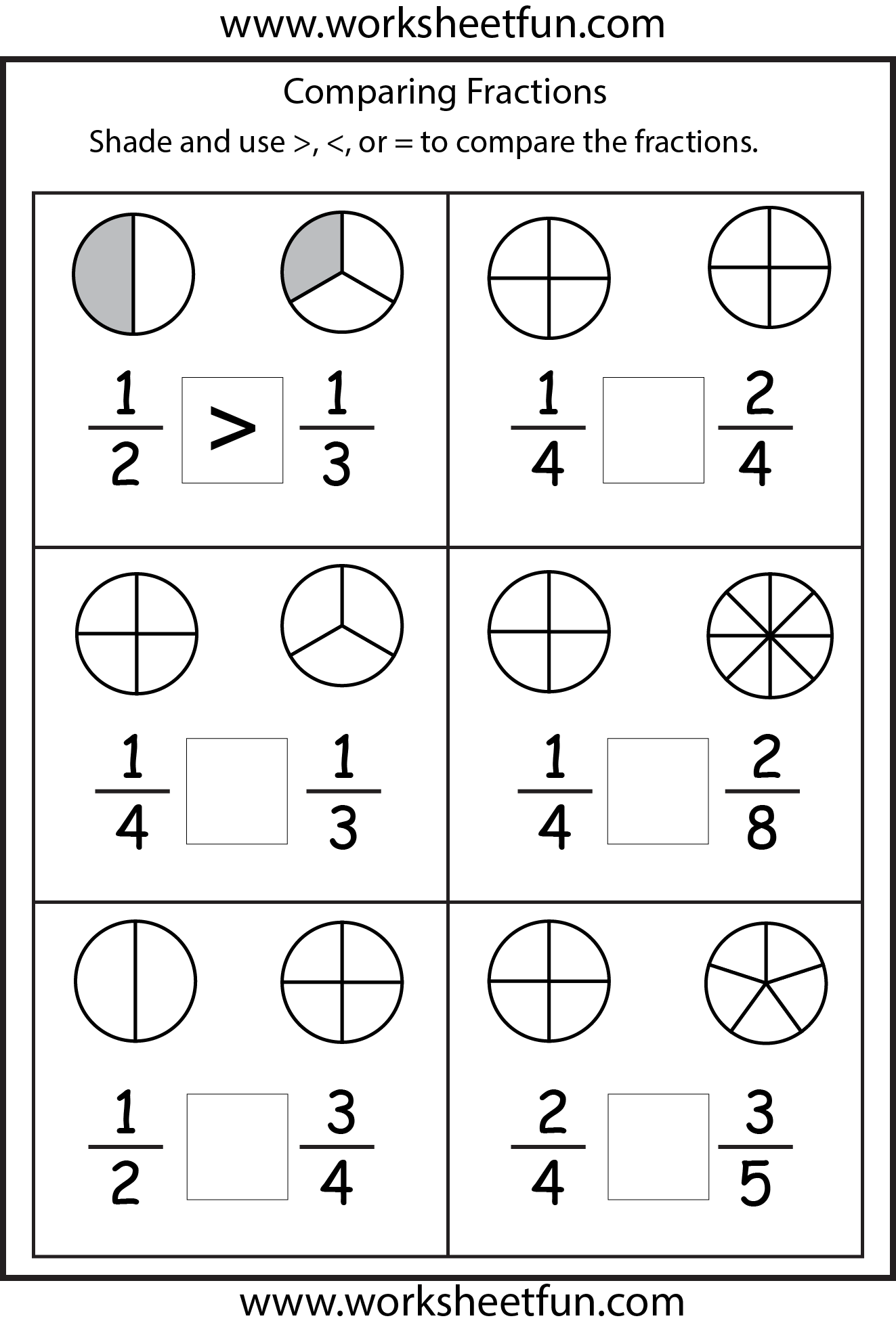 Comparing Fractions 4 Worksheets FREE Printable Worksheets Worksheets Library