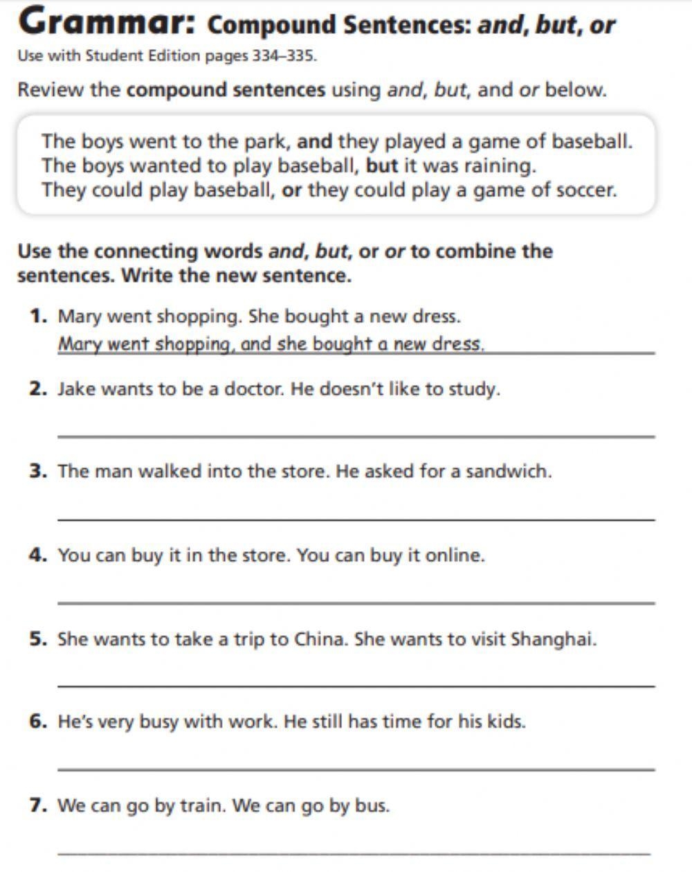 Compound Sentences Worksheet Live Worksheets Worksheets Library