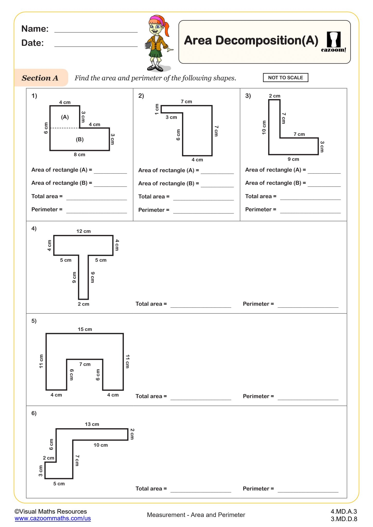 area of composite shapes worksheet