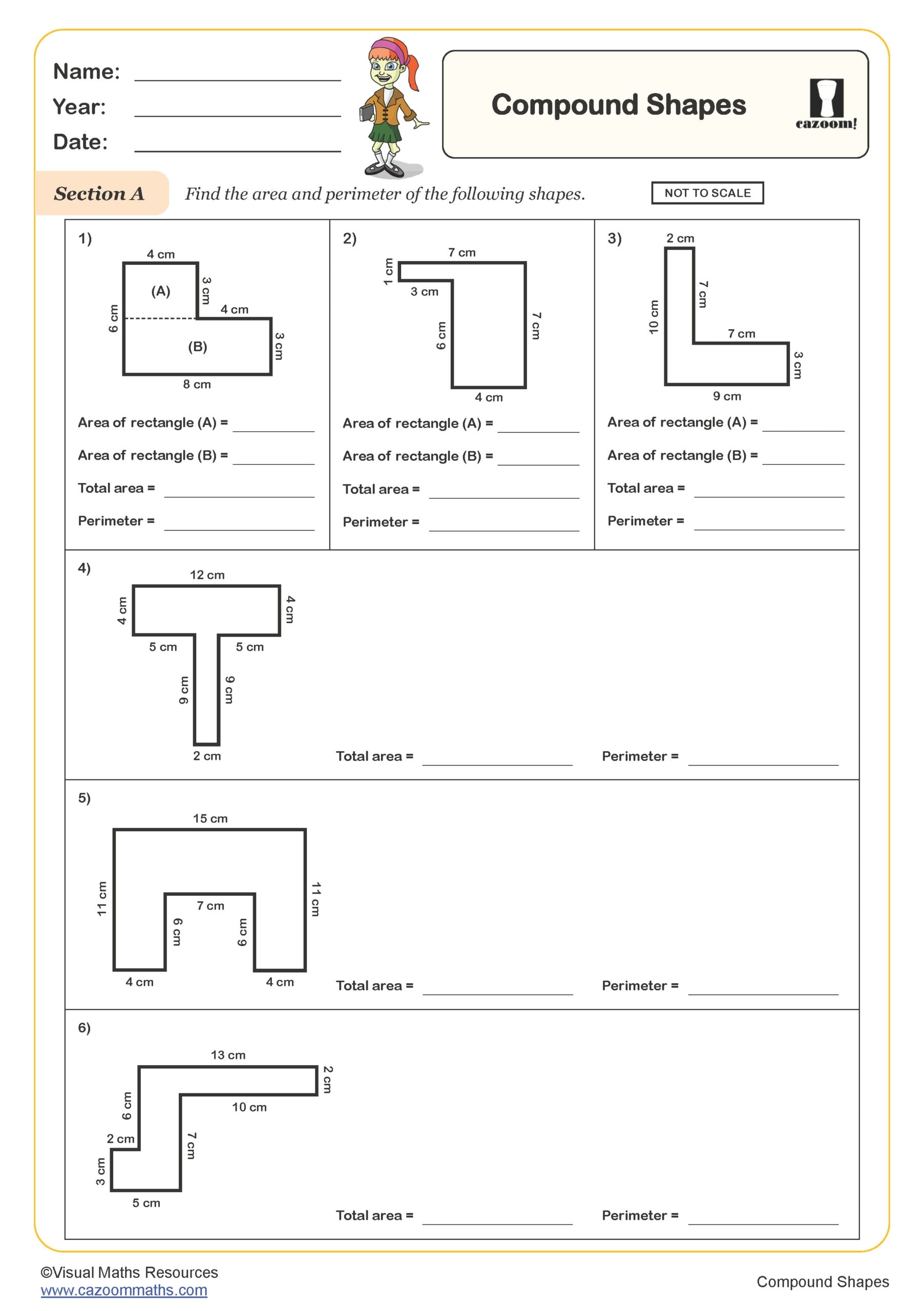 Compound Shapes A Worksheet PDF Printable Measurement Worksheets