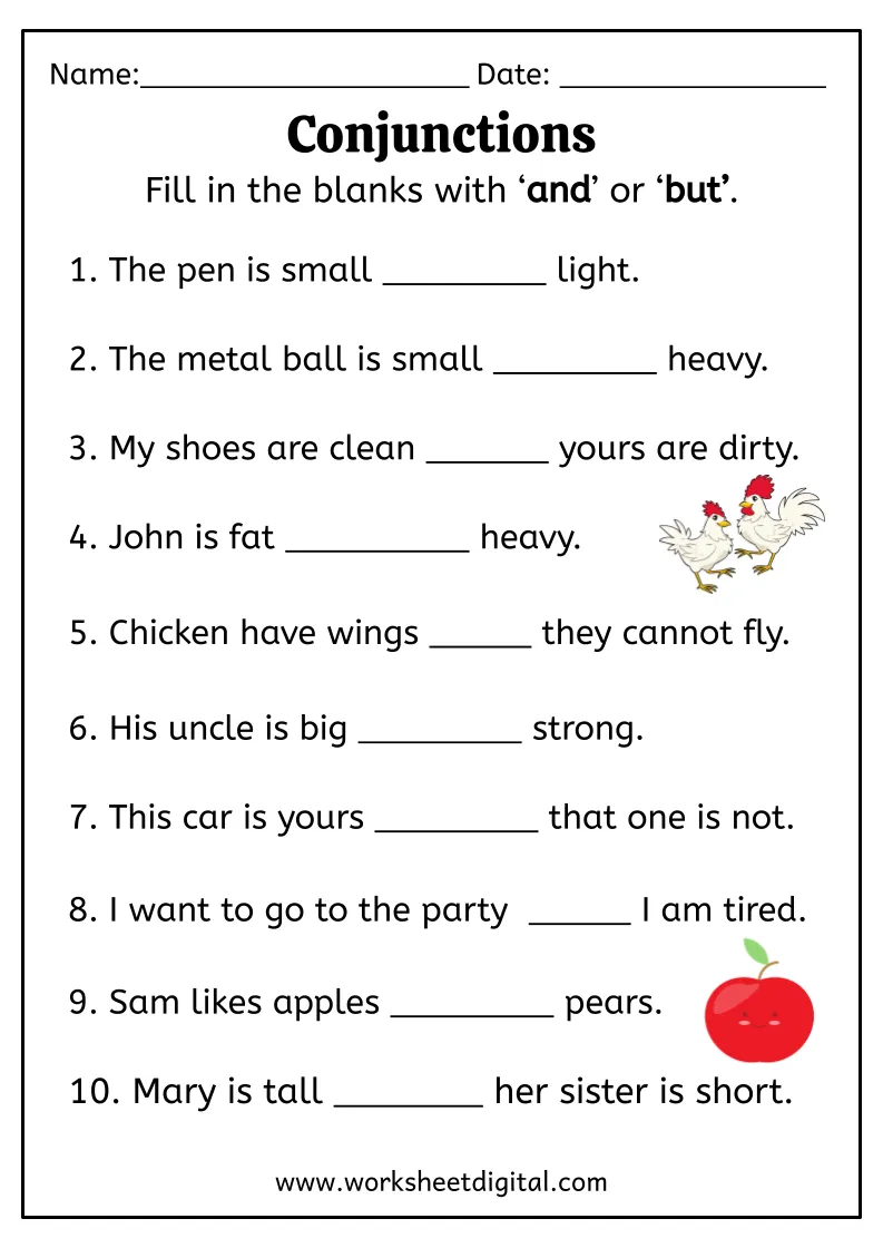 worksheet for and worksheet for and