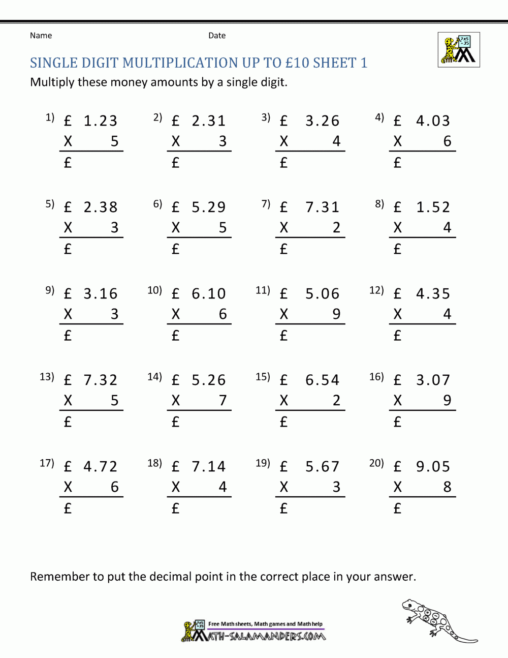 multiplying decimals worksheets multiplying decimals worksheets
