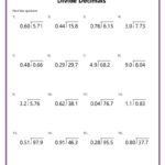 Division With Decimals Worksheets K12 Math Worksheets