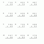 Double Digit Multiplication Worksheets 4th Grade
