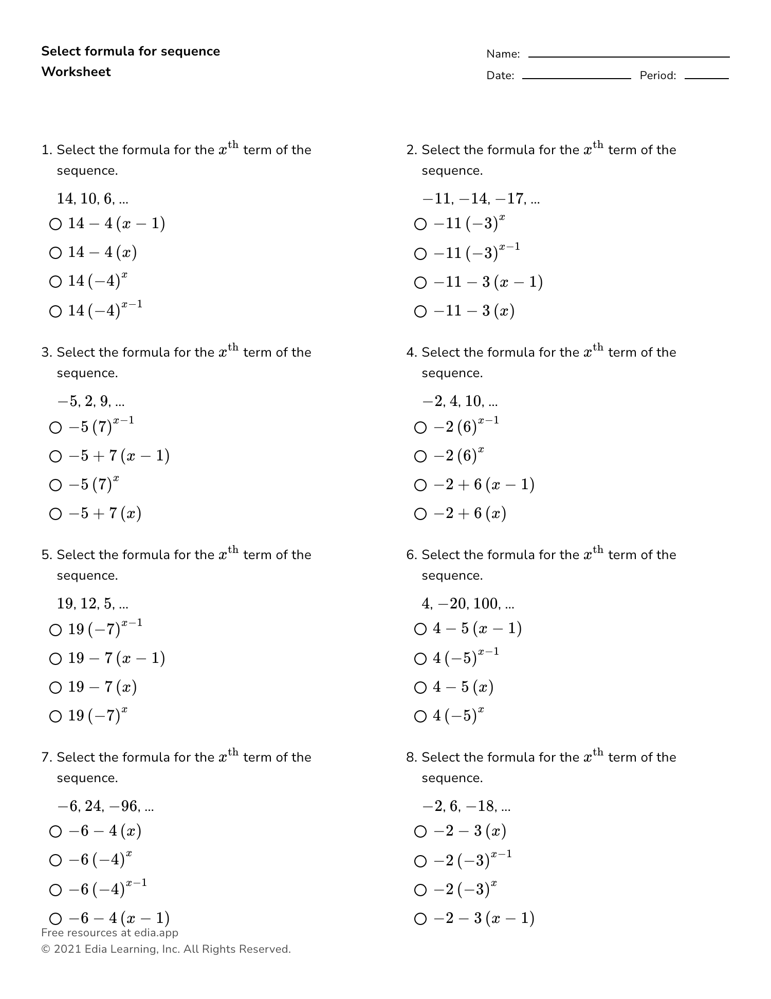arithmetic sequence worksheet arithmetic sequence worksheet