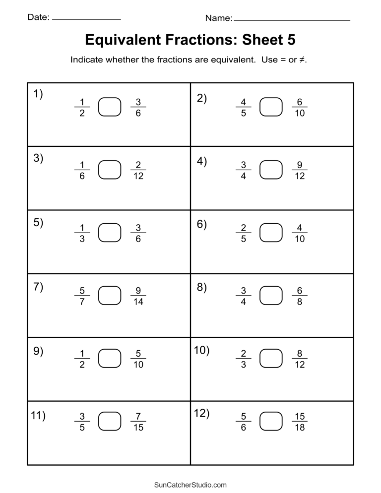 Equivalent Fractions Finding And Writing Equal Fractions Free Printables Monograms Design Tools Patterns DIY Projects