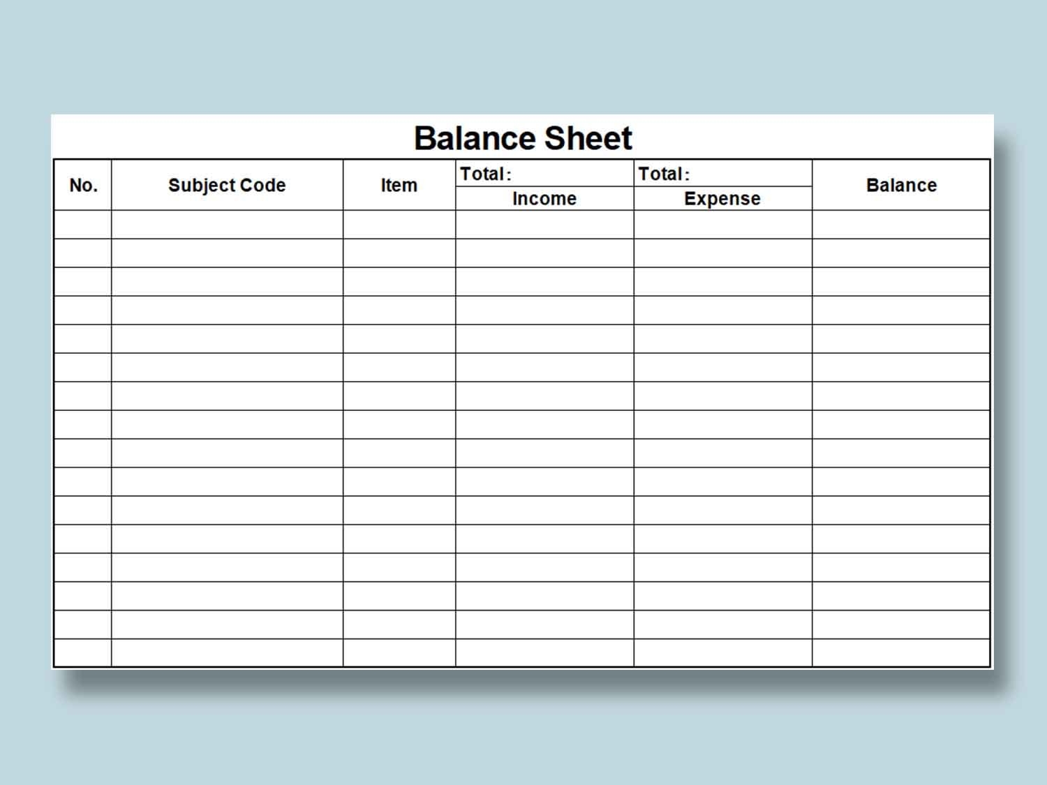 EXCEL Of Simple Balance Sheet xlsx WPS Free Templates