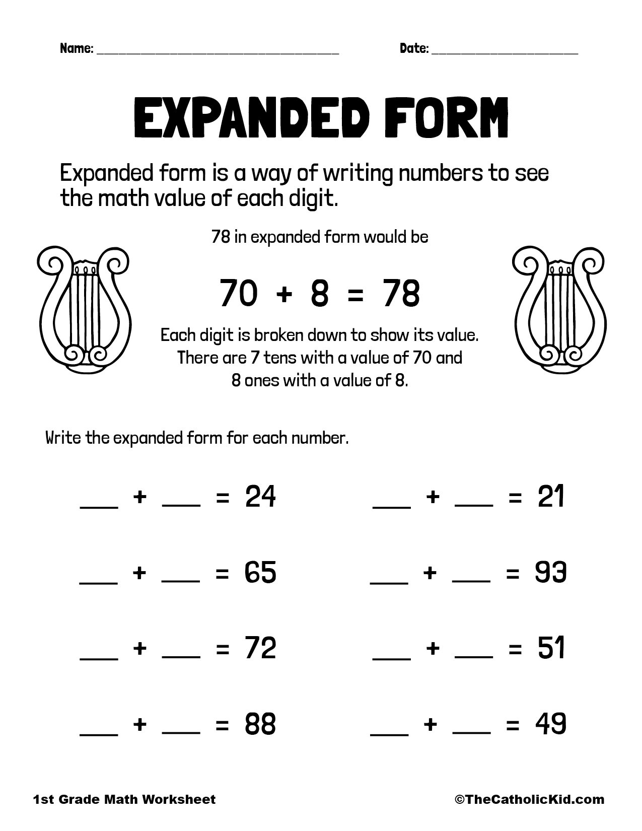 expanded form worksheets expanded form worksheets
