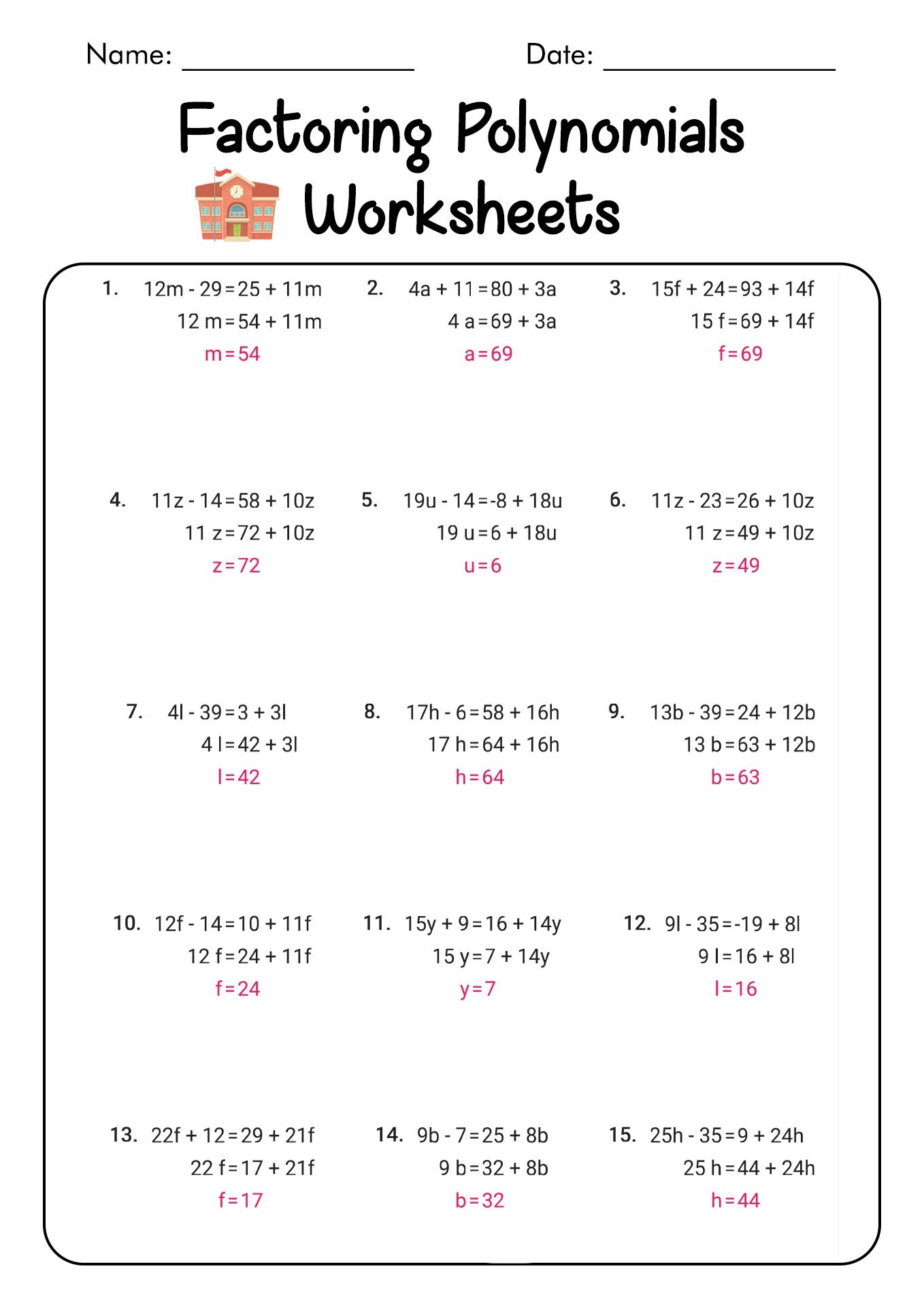 factorization of polynomials worksheet factorization of polynomials worksheet