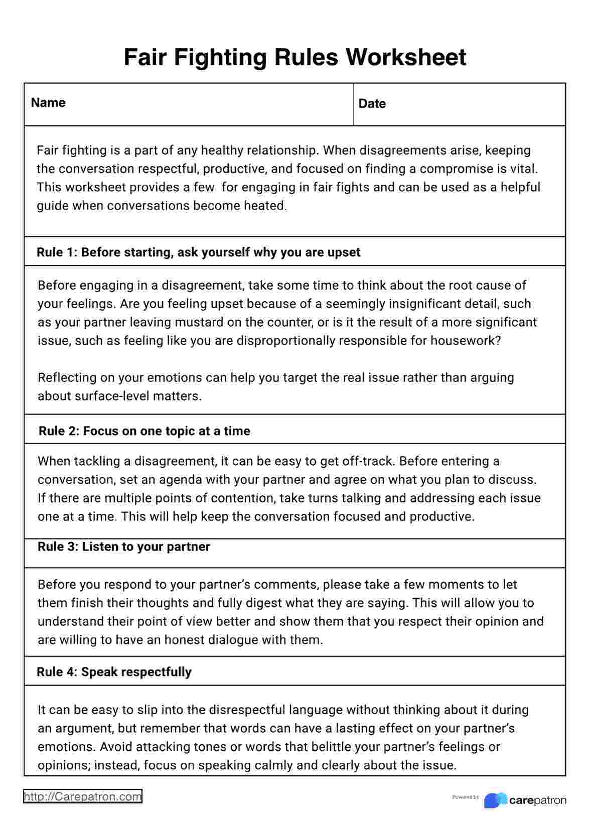 compromising worksheet for couples therapy